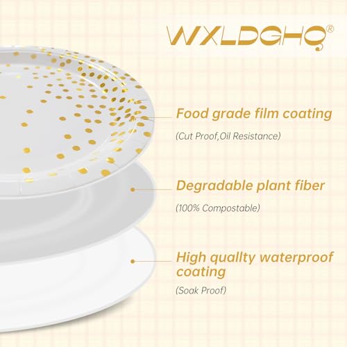 Gold Dot Paper Plates and Napkins for Parties