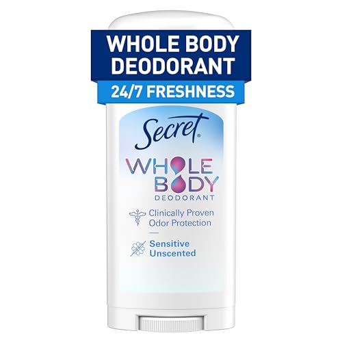 Secret Whole Body Deodorant Stick Unscented 2.4 oz