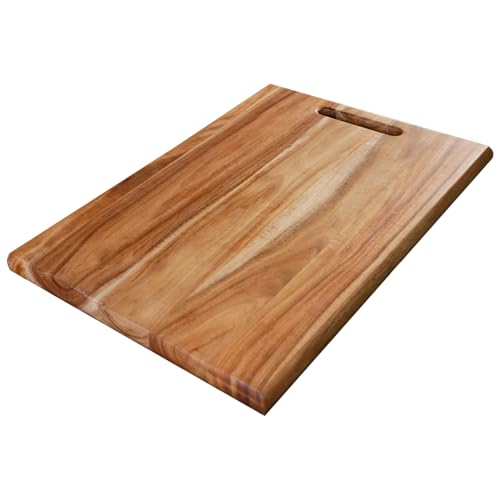 Acacia Wood Cutting Board 15"x9.5" Reversible Handle