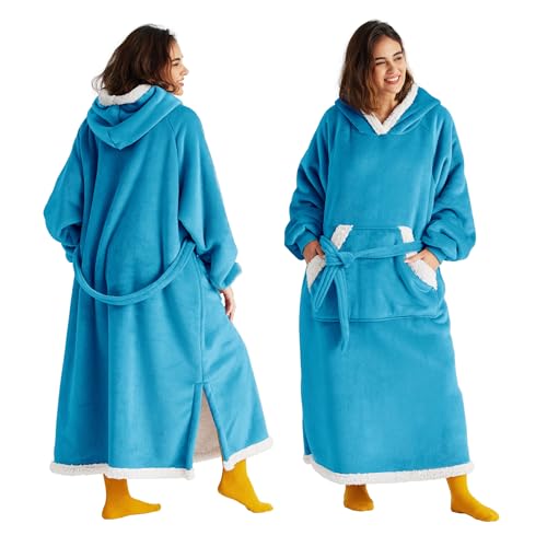 Bedsure Wearable Sherpa Blanket Hoodie for Adults