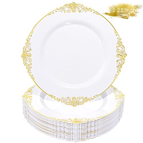 50 PCS Heavy Duty Disposable Plastic Dinner Plates