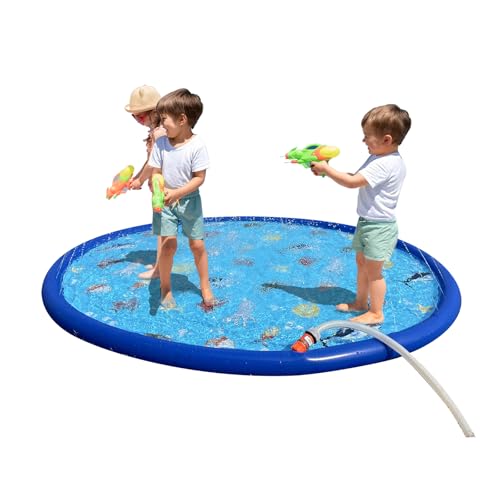 60" Kids Splash Pad Inflatable Sprinkler Play Mat