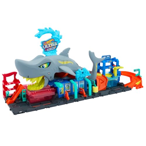 Hot Wheels City Ultra Shark Color-Change Car Wash Set