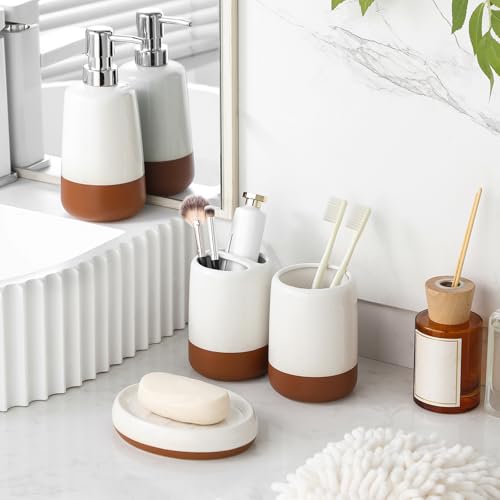 MALACASA 4-Piece Ceramic Bathroom Accessories Set