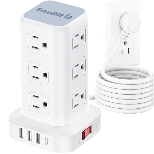 10FT Tower Surge Protector Power Strip with USB