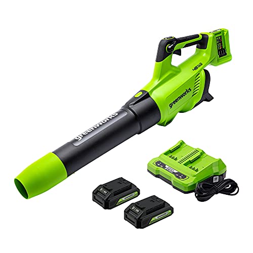 Greenworks 48V Cordless Leaf Blower with Batteries Charger