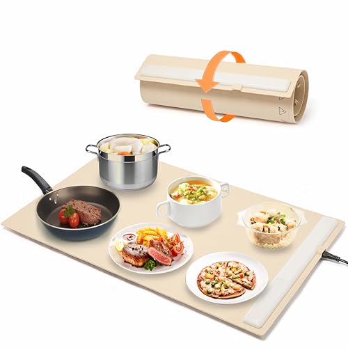 Adjustable Electric Warming Tray Silicone Food Warmer Mat