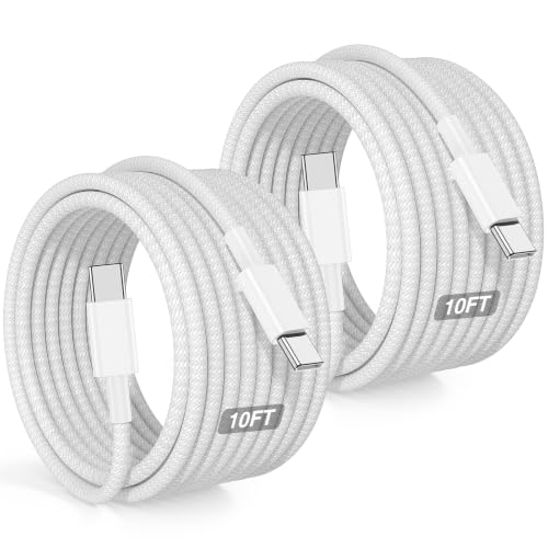 2 Pack 10FT 60W USB C to USB C Cable