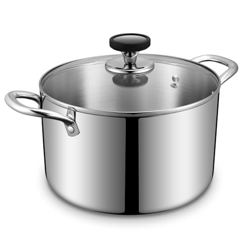 6.5 Quart Tri-Ply Stainless Steel Stock Pot with Lid