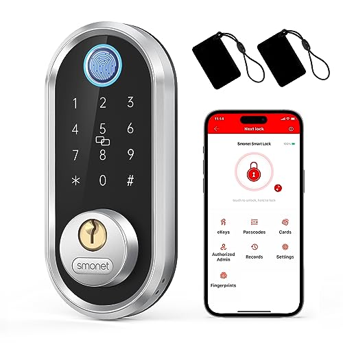 SMONET Fingerprint Keyless Smart Deadbolt Door Lock