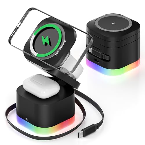Magnetic 5-in-1 Wireless Charging Station with Night Light