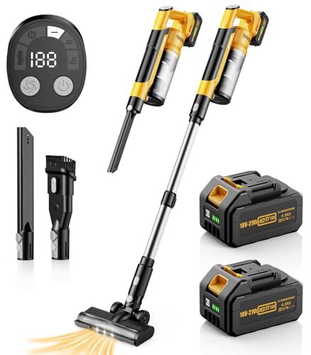 Cordless Stick Vacuum with Extra Battery and HEPA Filter