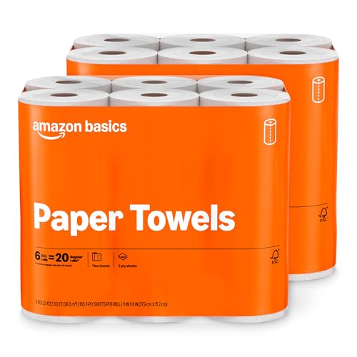 12 Roll Amazon Basics 2-Ply Paper Towels