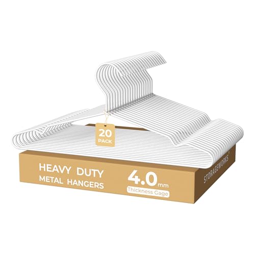 20 Pack Heavy Duty Metal Clothes Hangers