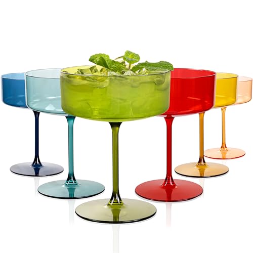 12 Pack Plastic 10oz Martini Coupe Glasses