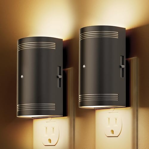 2 Pack Dimmable Plug-In LED Night Lights Sensor