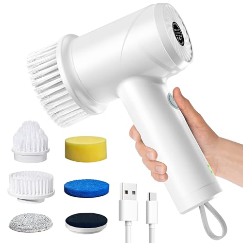 Cordless Electric Spin Scrubber with 6 Replaceable Heads