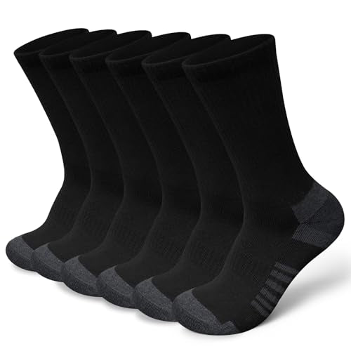 6 Pack Thermal Cushioned Cotton Crew Socks