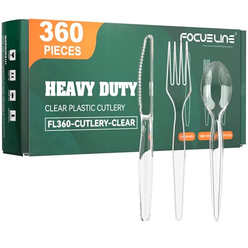 360 Count Heavy Duty Disposable Plastic Cutlery Set