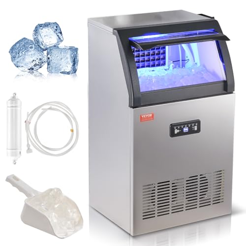 130lbs Commercial Ice Maker Machine, 33lbs Storage Capacity