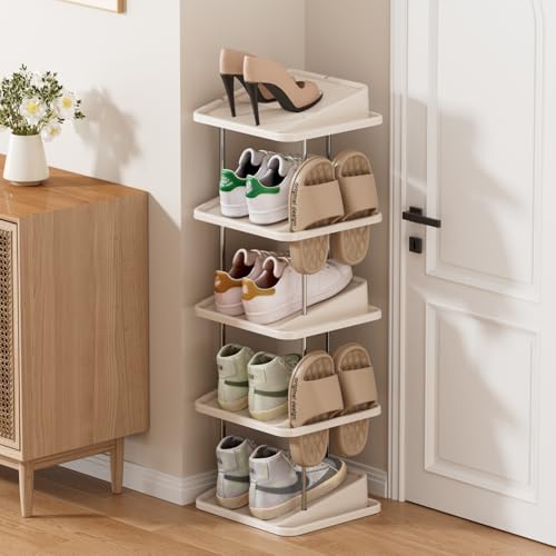 5 Tier Vertical Stackable Shoe Rack Organizer