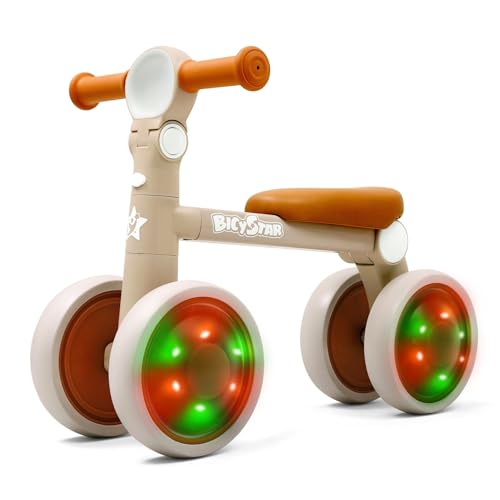 Baby Balance Bike with Adjustable Handlebars and Lights