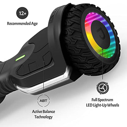 Jetson Flash Self Balancing Hoverboard, Built In Bluetooth Speaker, All Terrain Tires, Reach Speeds Up To 10 MPH, Range Of Up To 12 Miles, Ages 13+, Black, JFLASH-BB