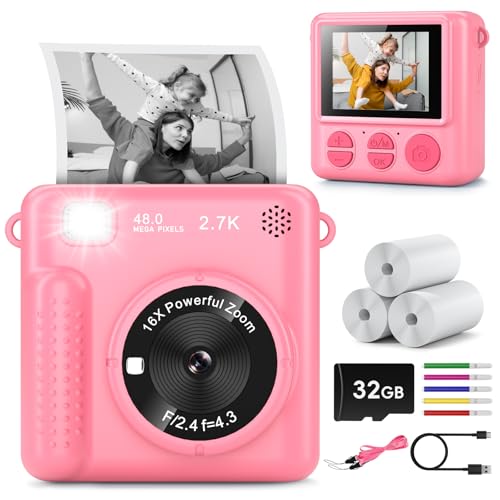 Kids Instant Print Digital Camera for Ages 3-12