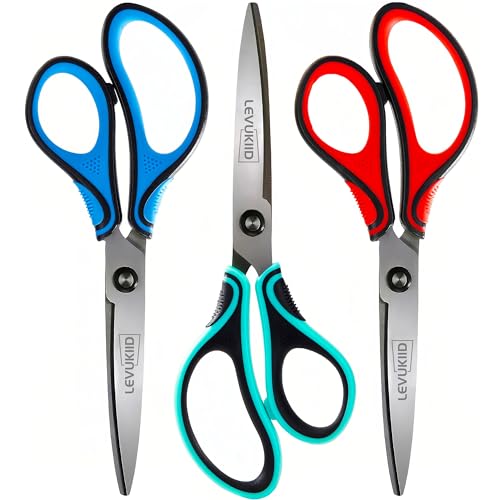 3 Pack Sharp Pointed All-Purpose Scissors 8-Inch