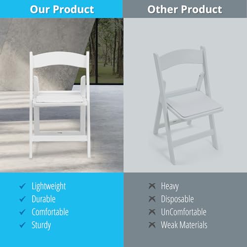 Flash Furniture Hercules Series Kids Padded Folding Chairs for Children, Children's Event Seats with 264-lb. Static Weight Capacity, Set of 10, White