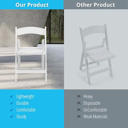 Flash Furniture Hercules Series Kids Padded Folding Chairs for Children, Children's Event Seats with 264-lb. Static Weight Capacity, Set of 10, White