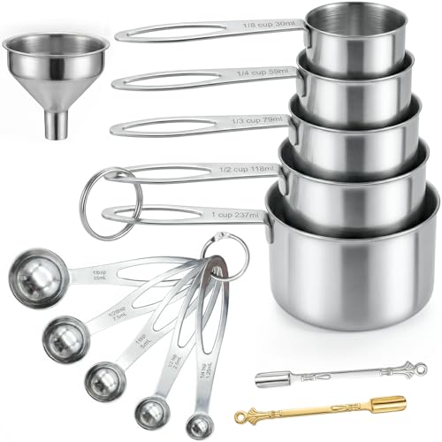 13 Piece Stainless Steel Measuring Cups and Spoons Set