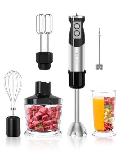 6-in-1 Hand Immersion Blender Set, 1000W, 12 Speed