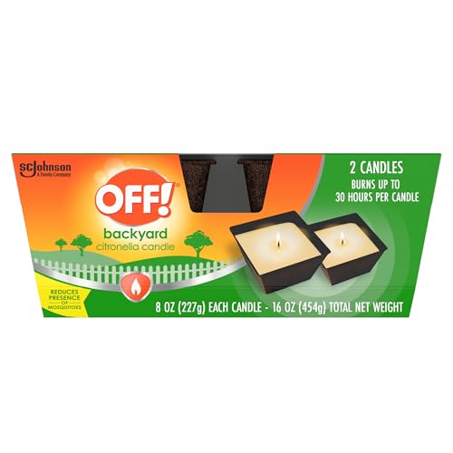 2 Pack OFF! Citronella Scented Outdoor Candle 8oz