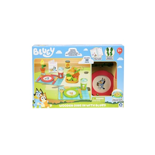 32-Piece Bluey Dine-In Wooden Toy Set