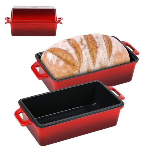 2 Piece Enameled Cast Iron Loaf Pan with Lid