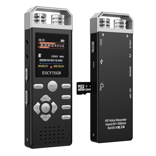 144GB Digital Voice Activated Audio Recorder with Playback