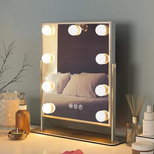 Hollywood Lighted Makeup Mirror with 10X Magnification and Touch Control