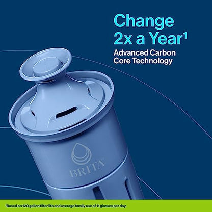 Brita XL Water Filter Dispenser for Tap and Drinking Water with 2 Elite Filters, Reduces 99% Of Lead, Lasts 6 Months Each, 27-Cup Capacity, BPA Free, Black