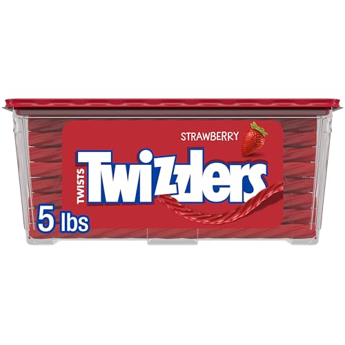 5 lb Twizzlers Strawberry Licorice Twists Chewy Candy Tub