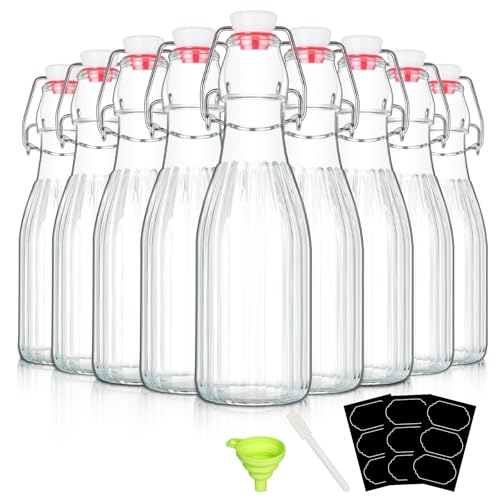 9 Pack 8oz Swing Top Glass Bottles Airtight