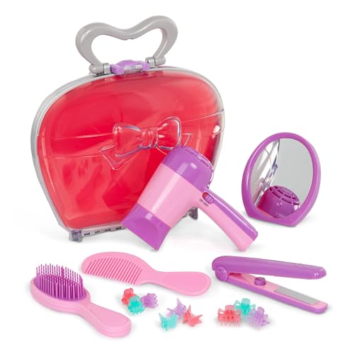 15 Piece Kids Hair Dryer Salon Playset with Case