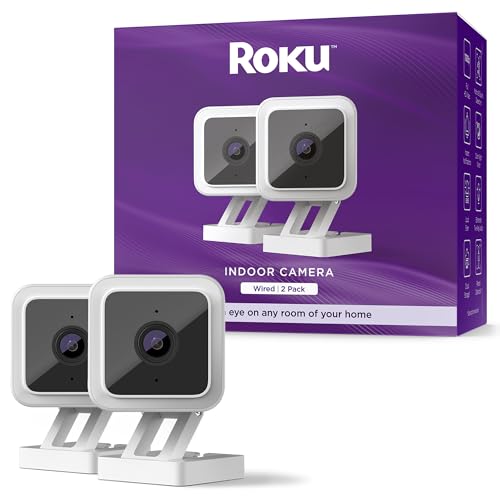 2 Pack Roku Indoor Security Camera, 1080p HD