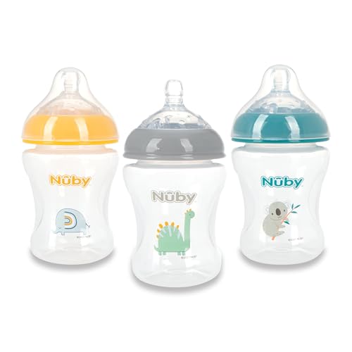 3 Pack Nuby 8 oz Infant Feeding Bottles