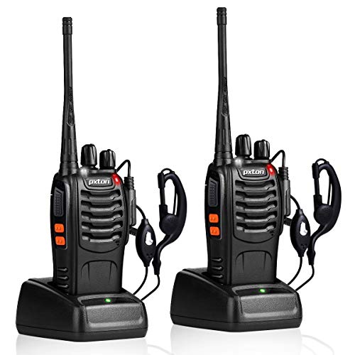 2 Pack Rechargeable Long Range Walkie Talkies with Earpieces
