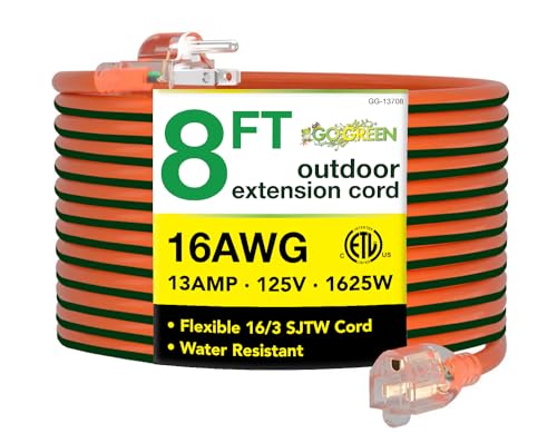8 Ft Heavy Duty 16/3 Extension Cord