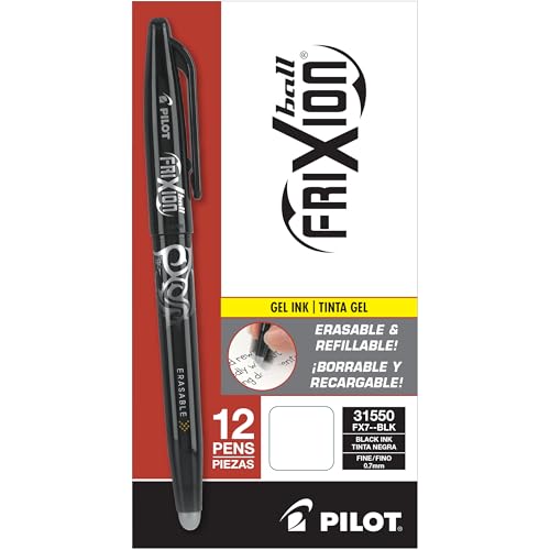12 Pack PILOT FriXion Erasable Refillable Gel Pens
