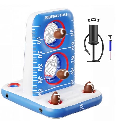 Inflatable Pool Football Toss Game Dual Net Target
