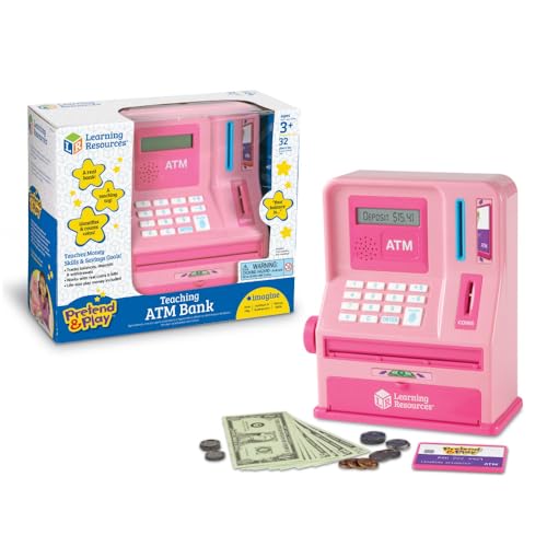 Learning Resources Pink ATM Bank Playset - 32 Pieces