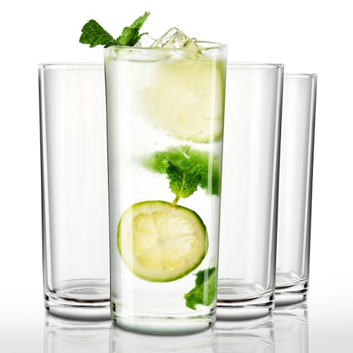 4 Pack 10oz Highball Lead-Free Crystal Glasses